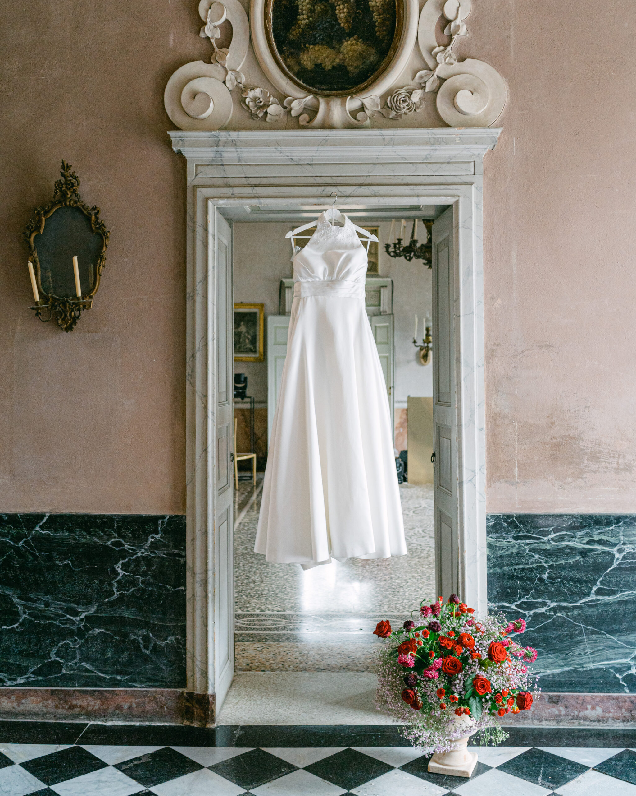 Bespoke bridal gown by Cynthia Grafton Holt for destination wedding on Lake Como