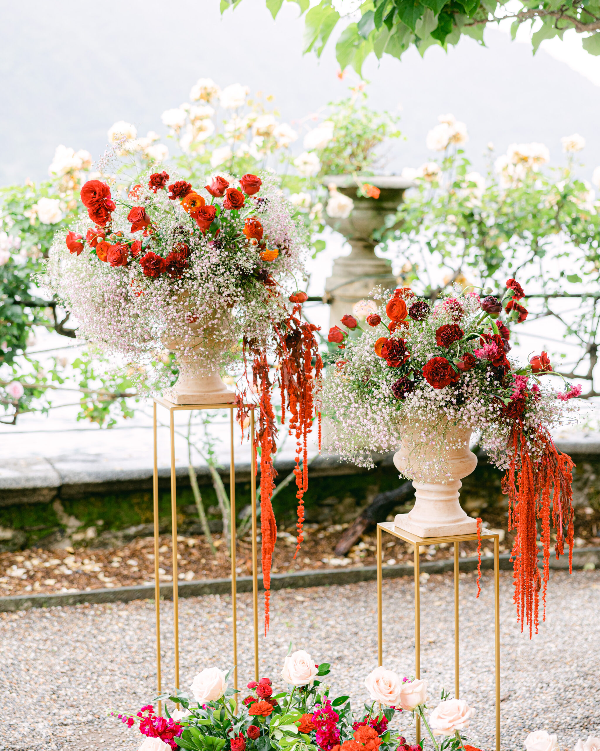 Outdoor wedding ceremony at Villa Pizzo on Lake Como